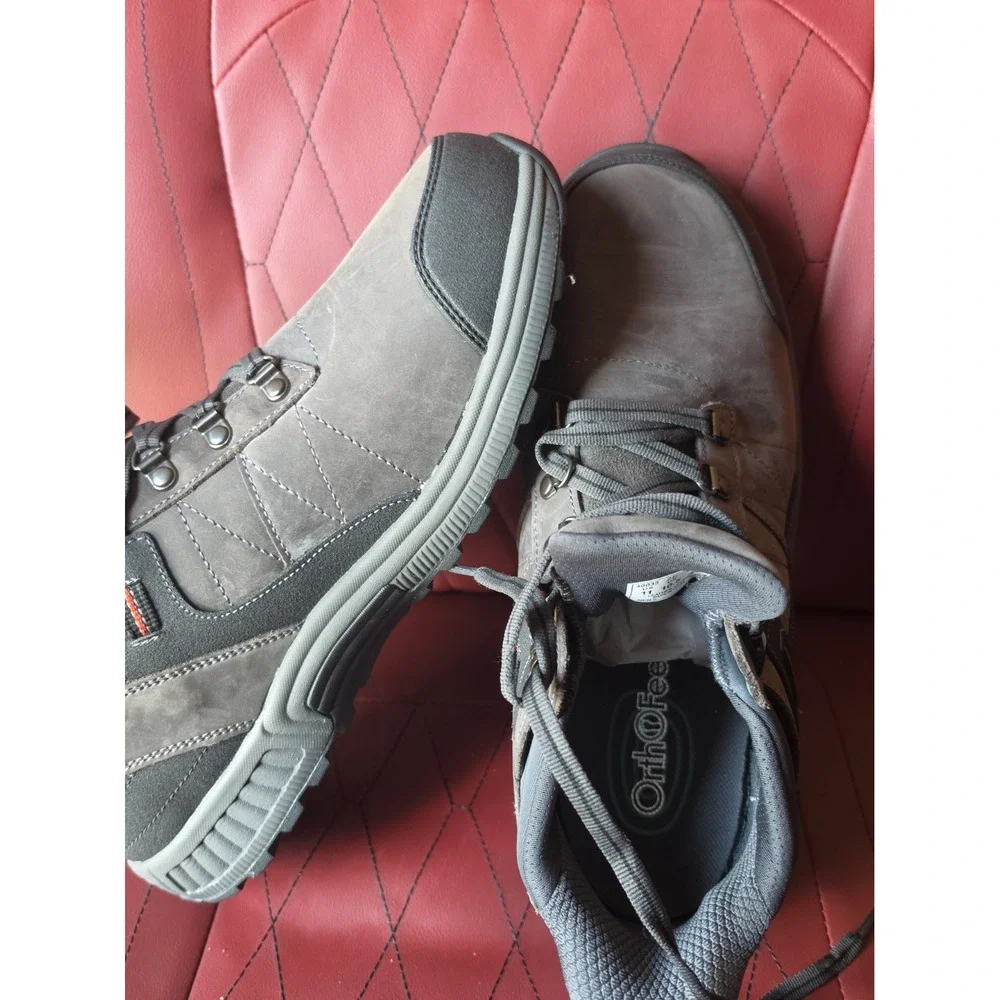 OrthoFeet Dalton Hands-Free Waterproof Hiking Boots Gray - 11  Wide - New